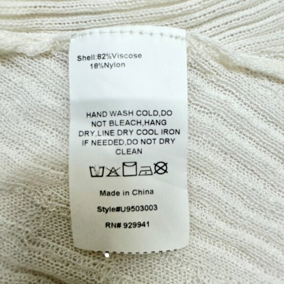 Suzanne Betro Drape Front Cardigan 3X/4X White Lightweight Knit Stretchable NWT - Picture 8 of 9